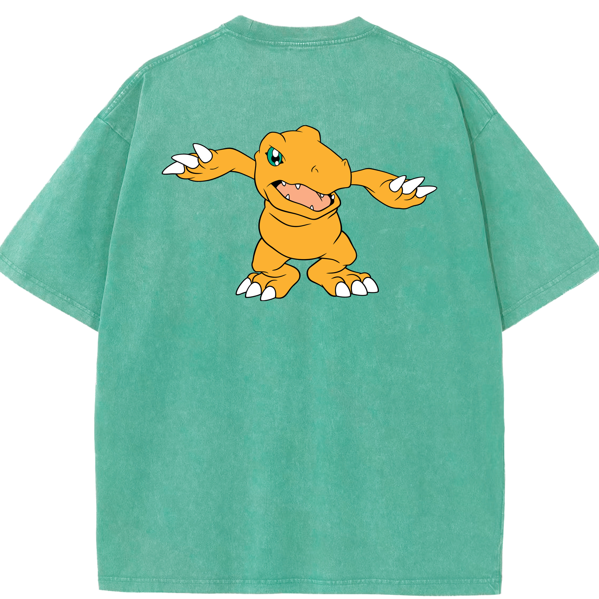 （画像用） Digimon デジタルモンスター/デジモン 綿100% ヴィンテージ風 半袖Tシャツ（背面プリント）